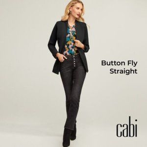Cabi Button Fly Straight Jeans - 2 - Black